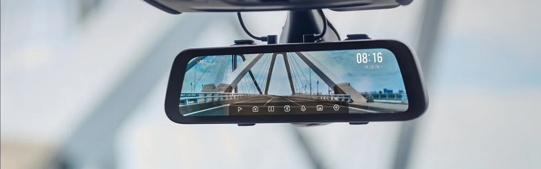 Reverse mirror camera dash cam system