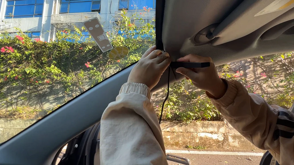 Hidden cable routing dash cam installation