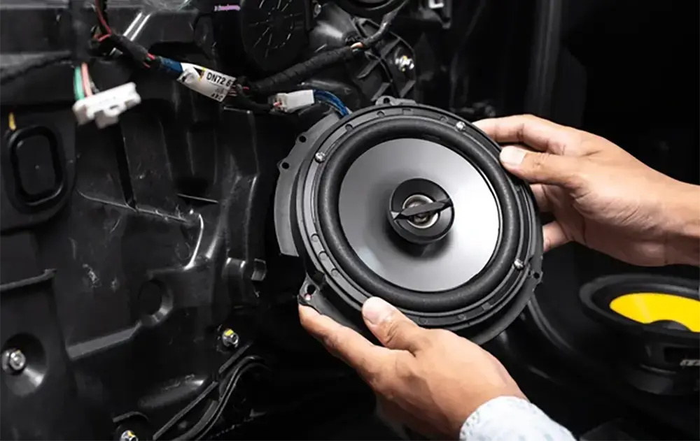 Professional car audio installation workshop experience